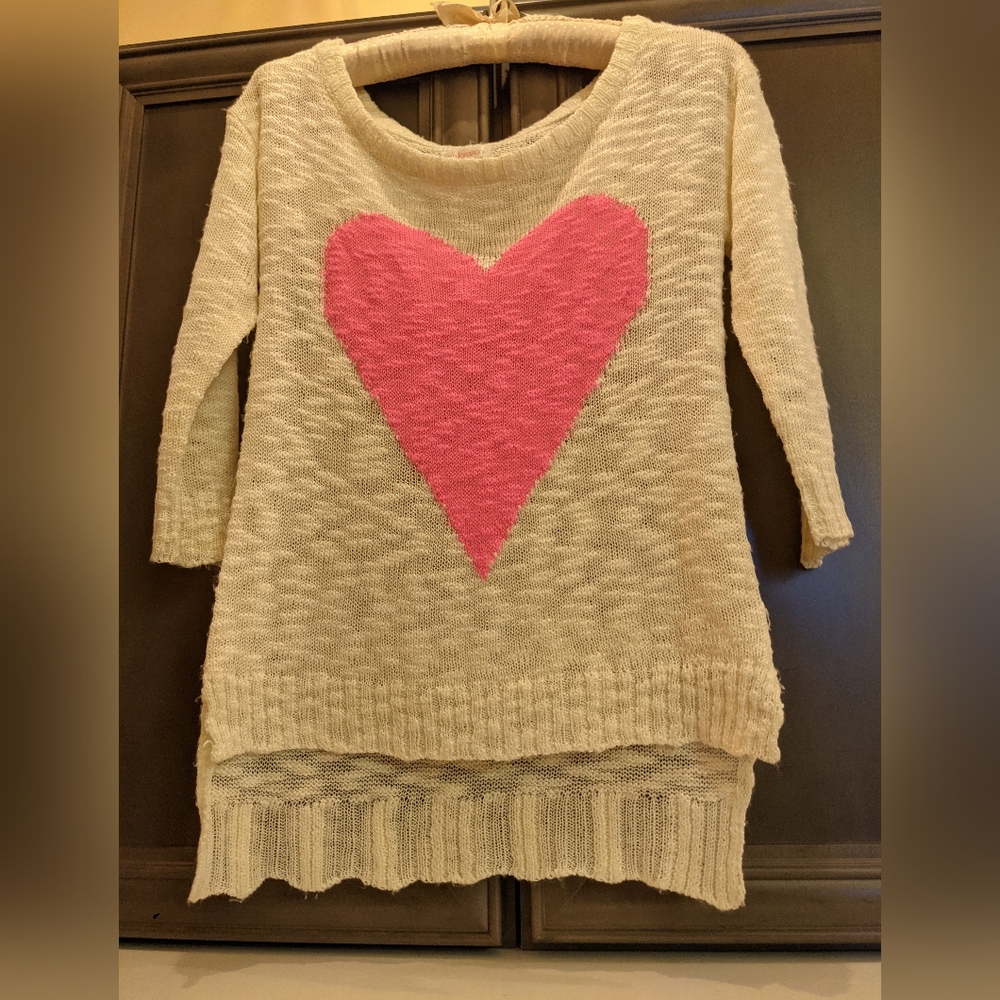 xhilaration brand sweater, xs, pink heart - Picture 2 of 9